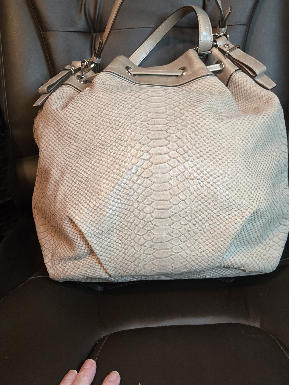 Coach Madison Marielle Python-Embossed Drawstring Bucket Bag - Picture 8 of 12